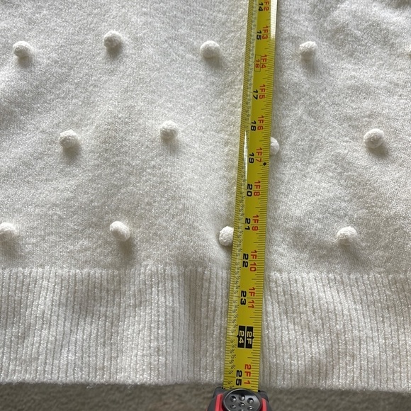 Madewell Cream Brockton Bauble Pullover V-neck Sweater Size XL Wool bland - Picture 2 of 9